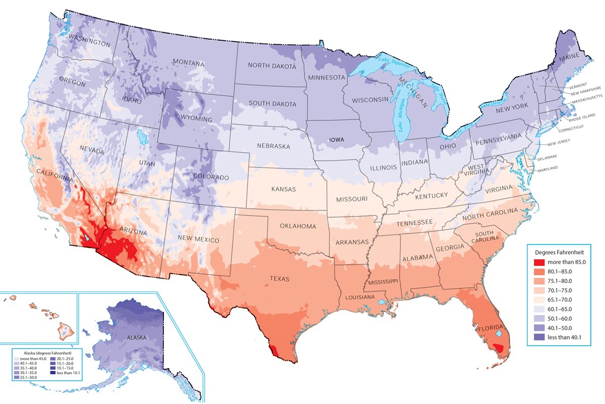 med temp in USA